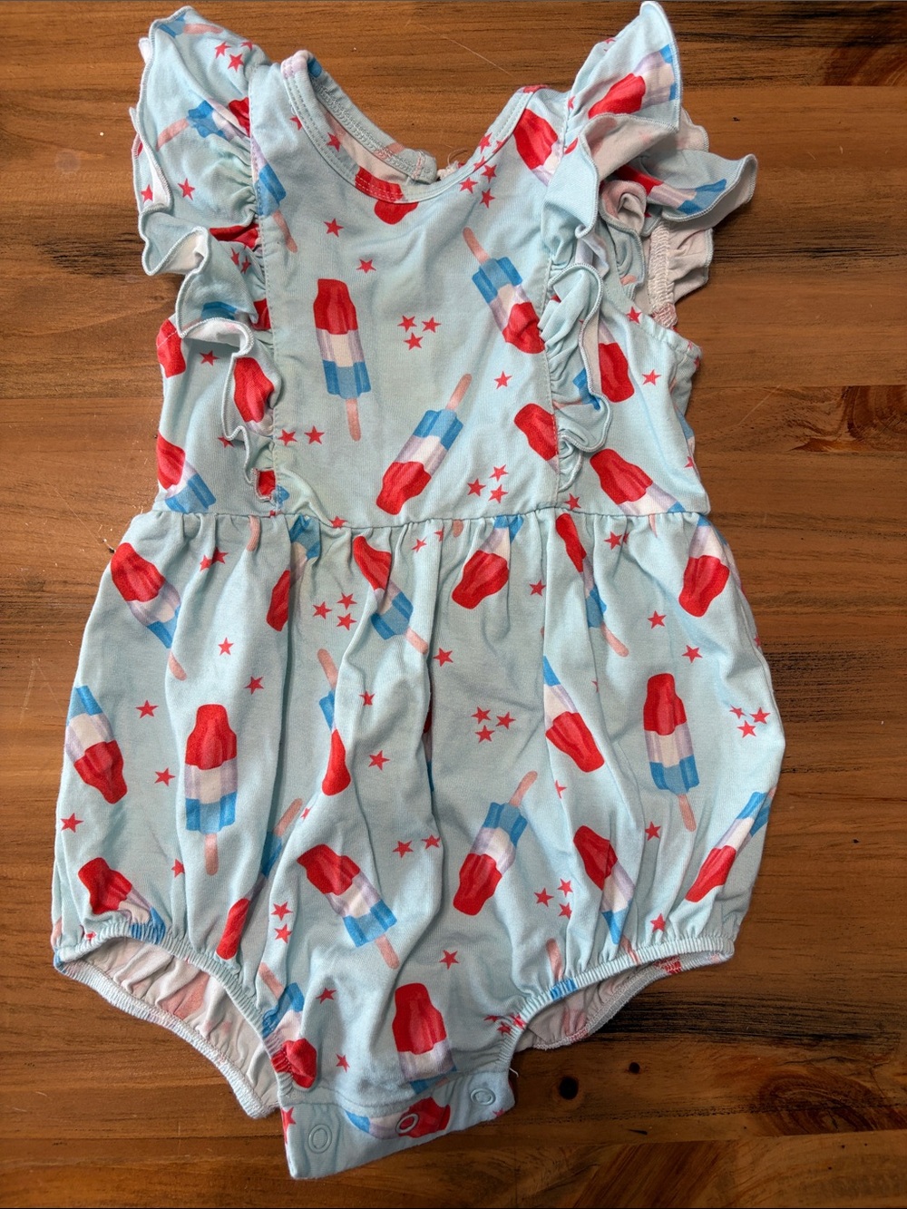 Caden Lane Light Blue Popsicle Print Romper - 6-12 months